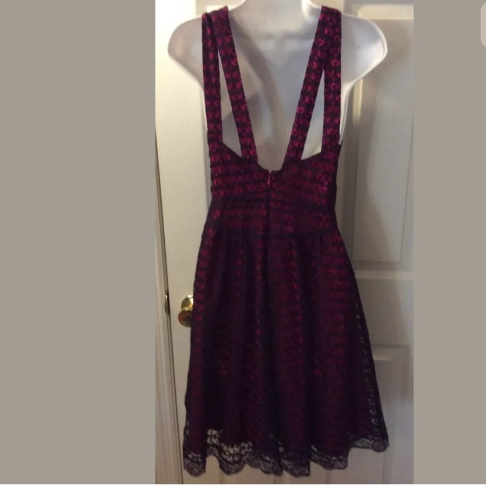 MODA International Lace overlay dress pink purple - Picture 7 of 8